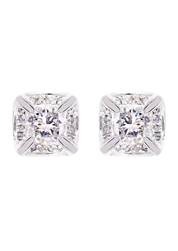 Diamond Stud Earrings For Men | 14K White Gold | 0.62 Carats