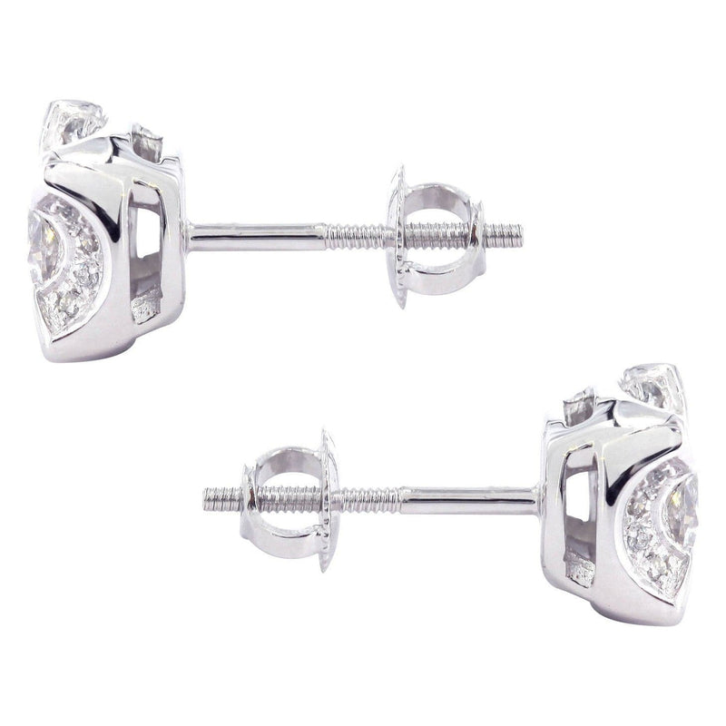 Diamond Stud Earrings For Men | 14K White Gold | 0.62 Carats