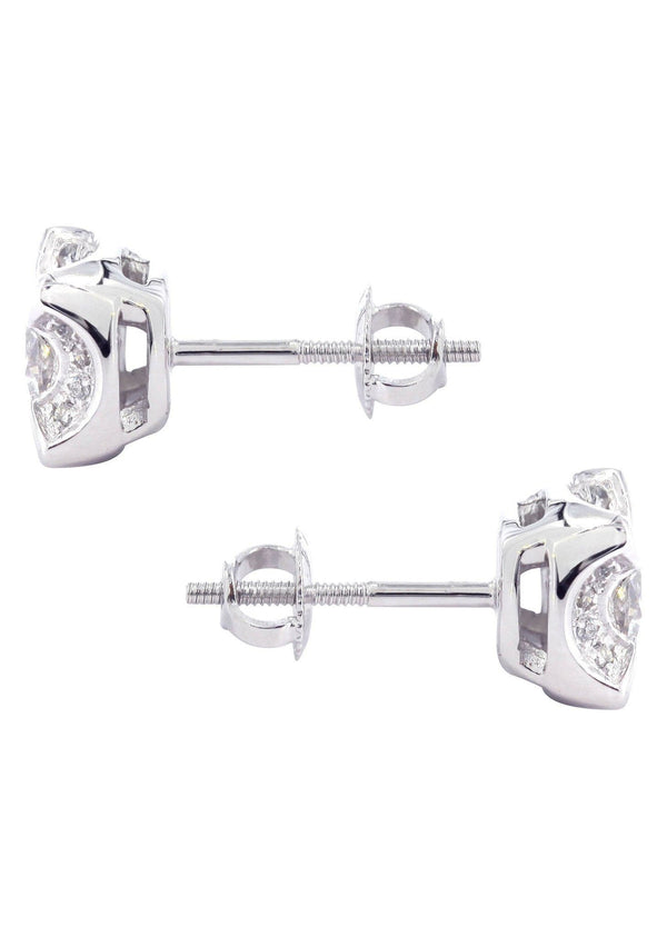 Diamond Stud Earrings For Men | 14K White Gold | 0.62 Carats