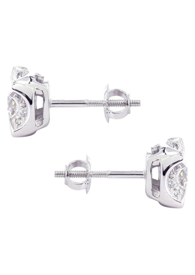 Diamond Stud Earrings For Men | 14K White Gold | 0.62 Carats