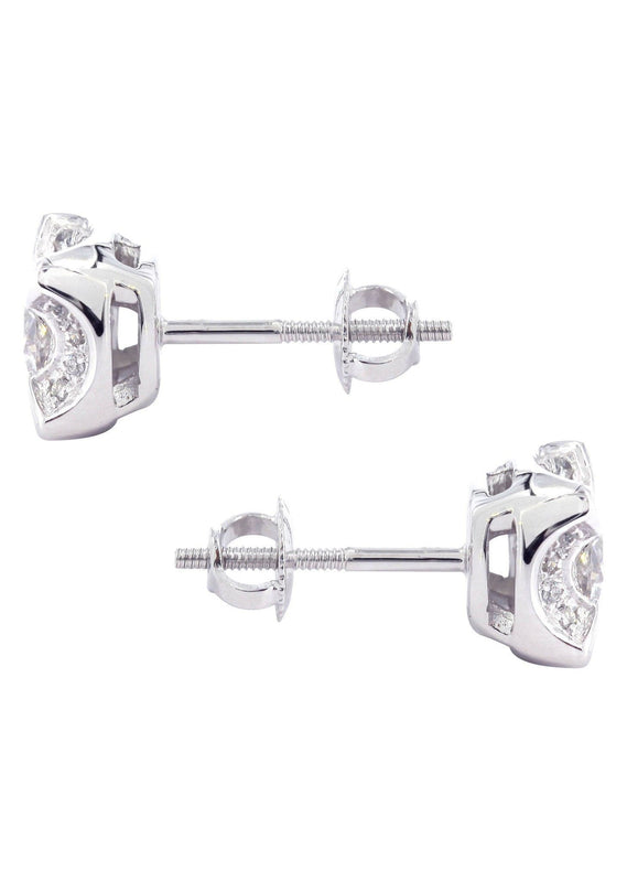 Diamond Stud Earrings For Men | 14K White Gold | 0.62 Carats