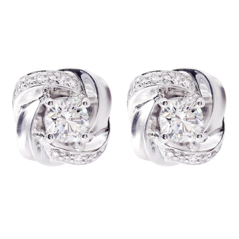 Diamond Stud Earrings For Men | 14K White Gold | 0.73 Carats