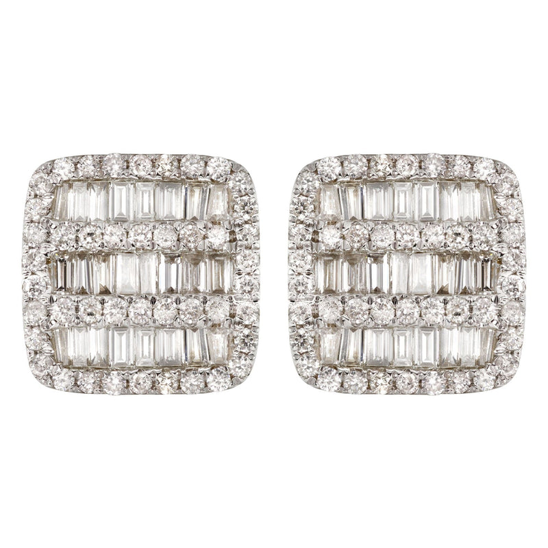14K Yellow Gold Diamond Baguette Earrings For Men | 1.13 Carats | 2.7 Grams