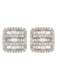 14K Yellow Gold Diamond Baguette Earrings For Men | 1.13 Carats | 2.7 Grams