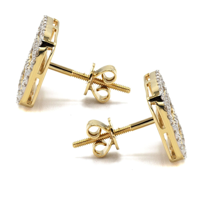 14K Yellow Gold Diamond Baguette Earrings For Men | 1.13 Carats | 2.7 Grams
