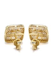 14K Yellow Gold Diamond Baguette Earrings For Men | 1.13 Carats | 2.7 Grams