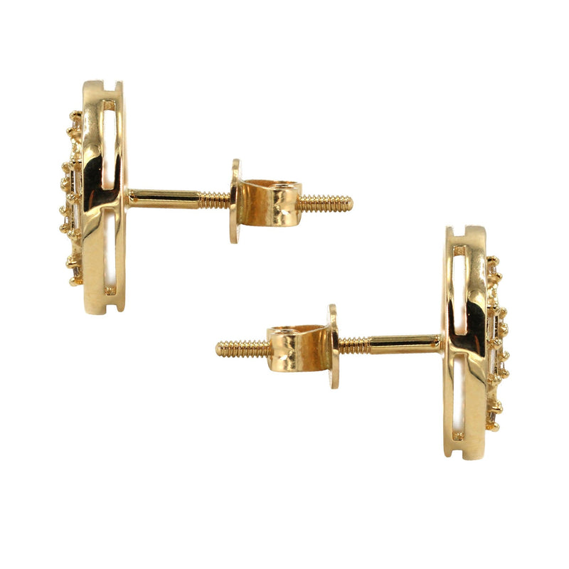 14K Yellow Gold Diamond Earrings For Men | 0.72 Carats | 2.92 Grams