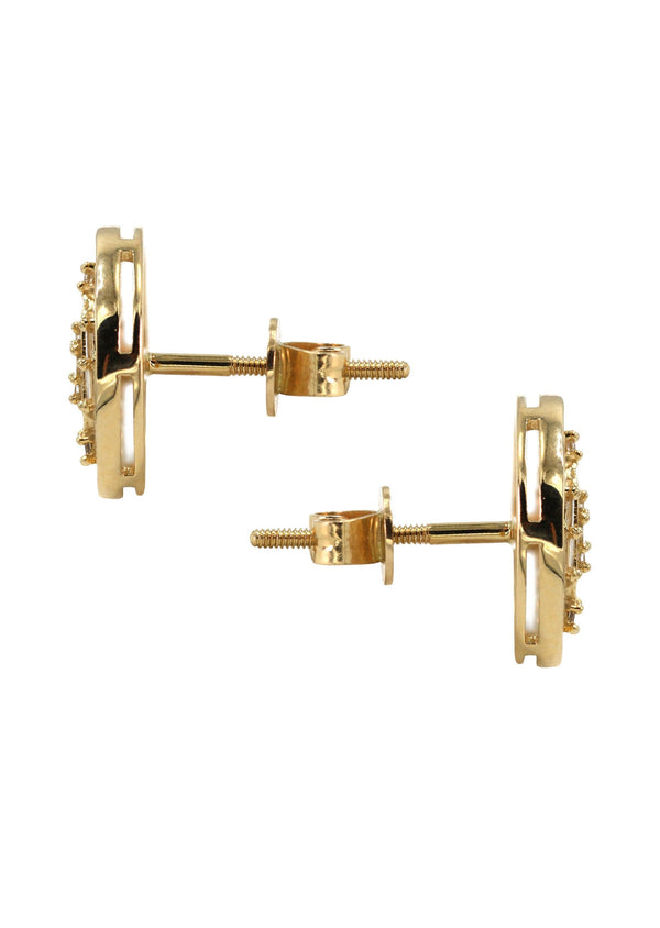 14K Yellow Gold Diamond Earrings For Men | 0.72 Carats | 2.92 Grams