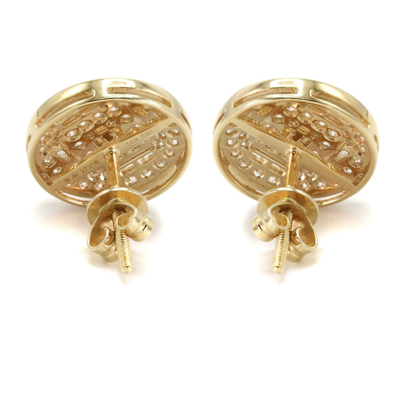 14K Yellow Gold Diamond Earrings For Men | 0.72 Carats | 2.92 Grams