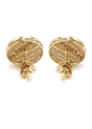 14K Yellow Gold Diamond Earrings For Men | 0.72 Carats | 2.92 Grams