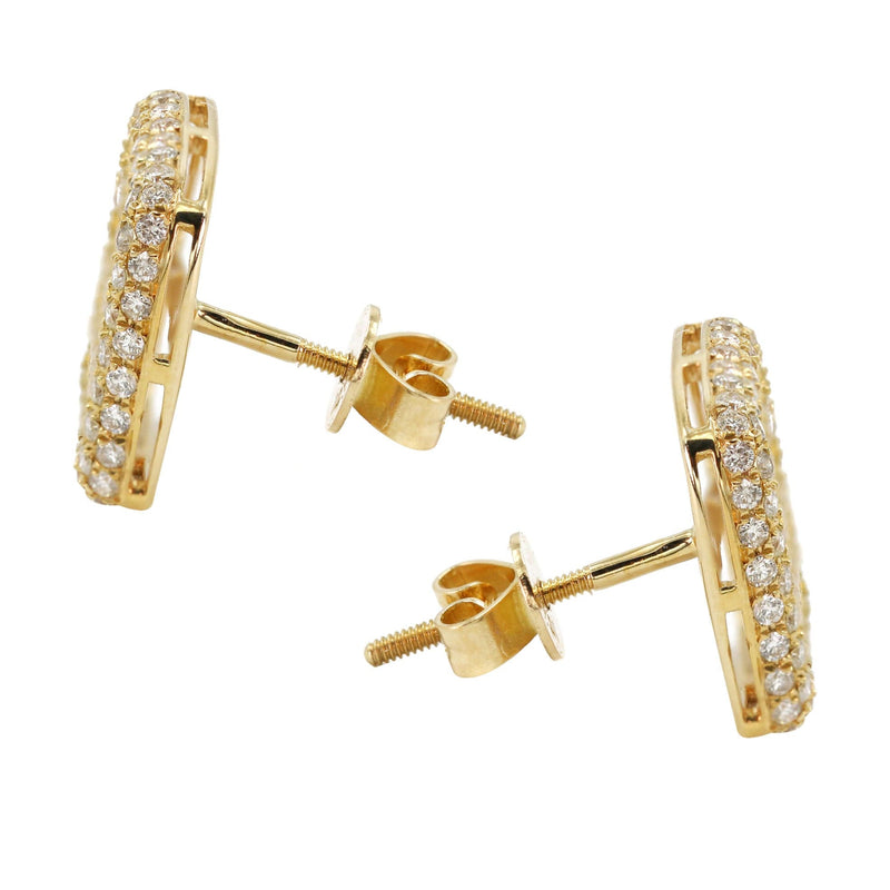 14K Yellow Gold Diamond Baguette Earrings For Men | 1.32 Carats | 3.24 Grams