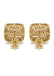 14K Yellow Gold Diamond Baguette Earrings For Men | 1.32 Carats | 3.24 Grams