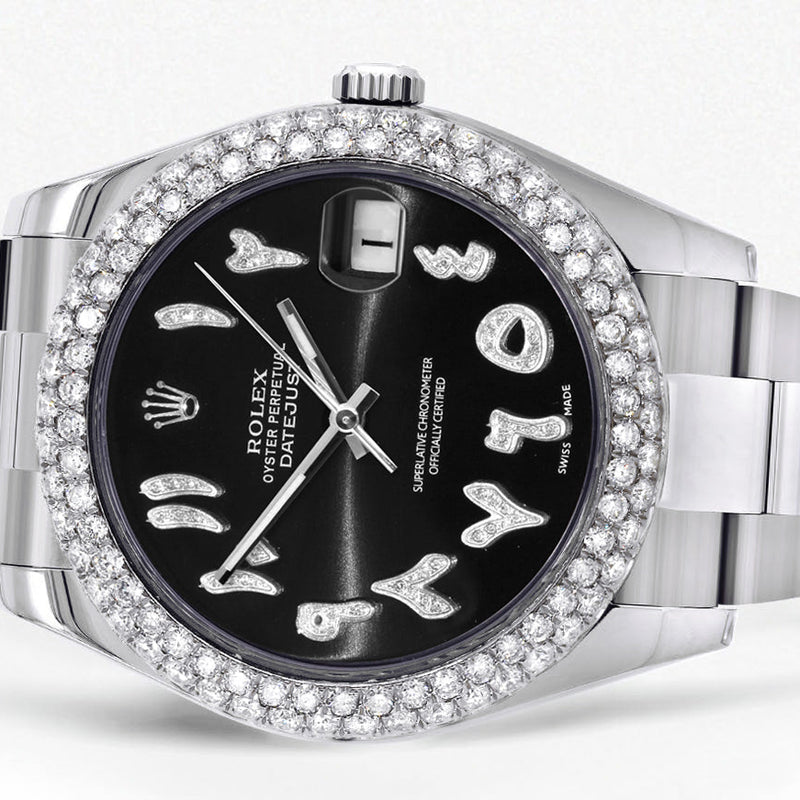 Womens Rolex Datejust II Watch | 41 MM | Black Arabic Dial | Two Row | Oyster Band