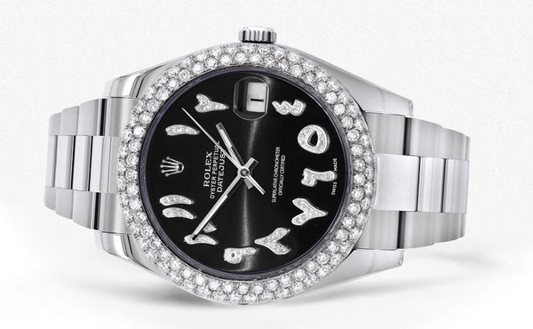 Womens Rolex Datejust II Watch | 41 MM | Black Arabic Dial | Two Row | Oyster Band