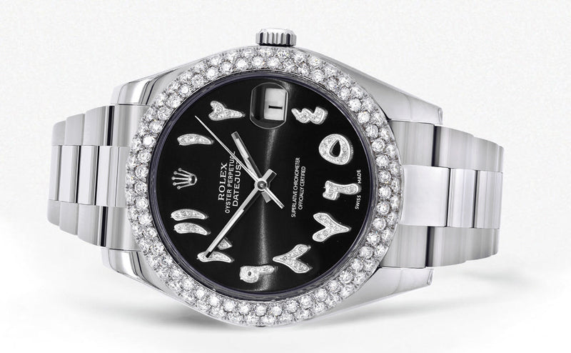 Womens Rolex Datejust II Watch | 41 MM | Black Arabic Dial | Two Row | Oyster Band