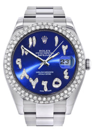 Womens Rolex Datejust II Watch | 41 MM | Blue Arabic Dial | Two Row | Oyster Band