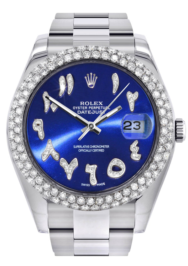 Rolex Datejust II Watch | 41 MM | Blue Arabic Dial | Two Row | Oyster Band