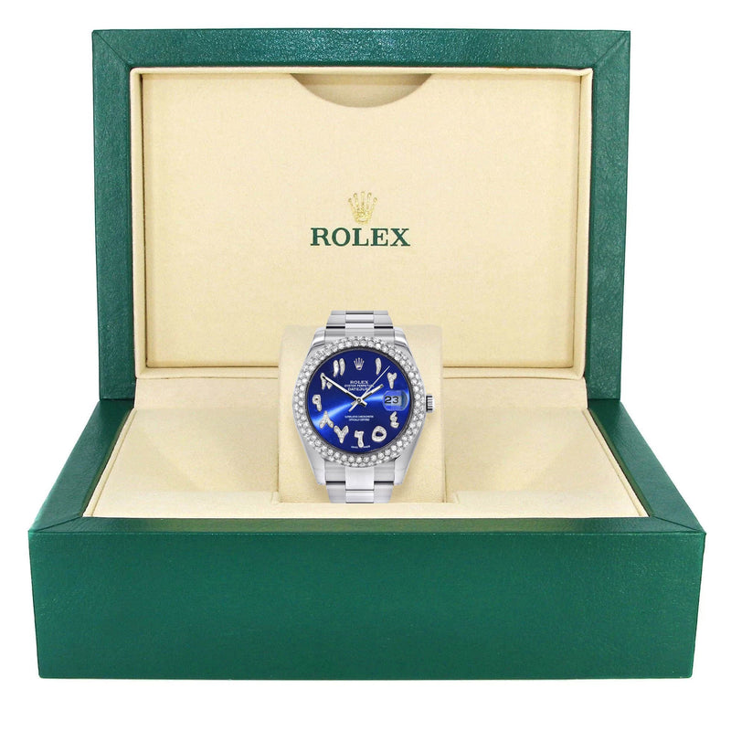 Rolex Datejust II Watch | 41 MM | Blue Arabic Dial | Two Row | Oyster Band