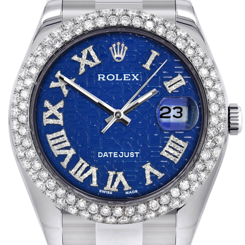 Rolex Datejust II Watch | 41 MM | Blue Texture Dial | Two Row | Oyster Band