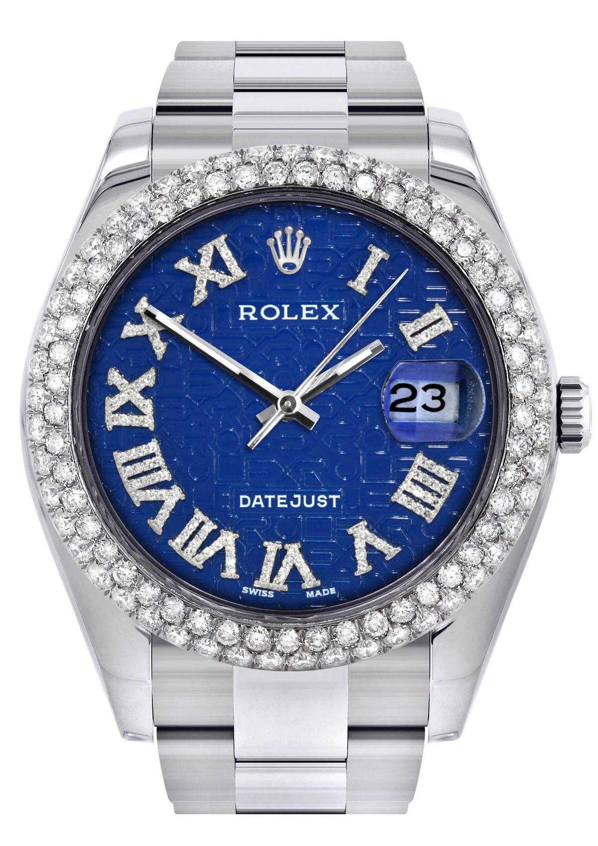 Rolex Datejust II Watch | 41 MM | Blue Texture Dial | Two Row | Oyster Band