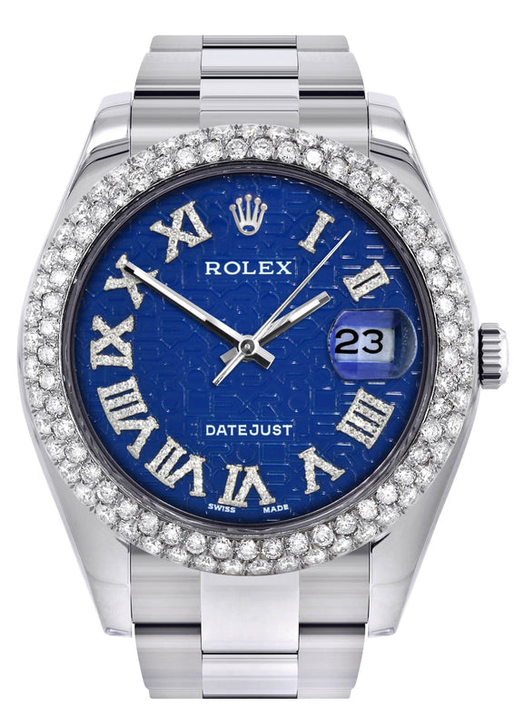 Rolex Datejust II Watch | 41 MM | Blue Texture Dial | Two Row | Oyster Band