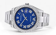 Rolex Datejust II Watch | 41 MM | Blue Texture Dial | Two Row | Oyster Band