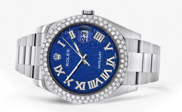 Rolex Datejust II Watch | 41 MM | Blue Texture Dial | Two Row | Oyster Band