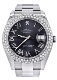 Rolex Datejust II Watch | 41 MM | Dark Gray Roman Numeral Dial | Two Row | Oyster Band