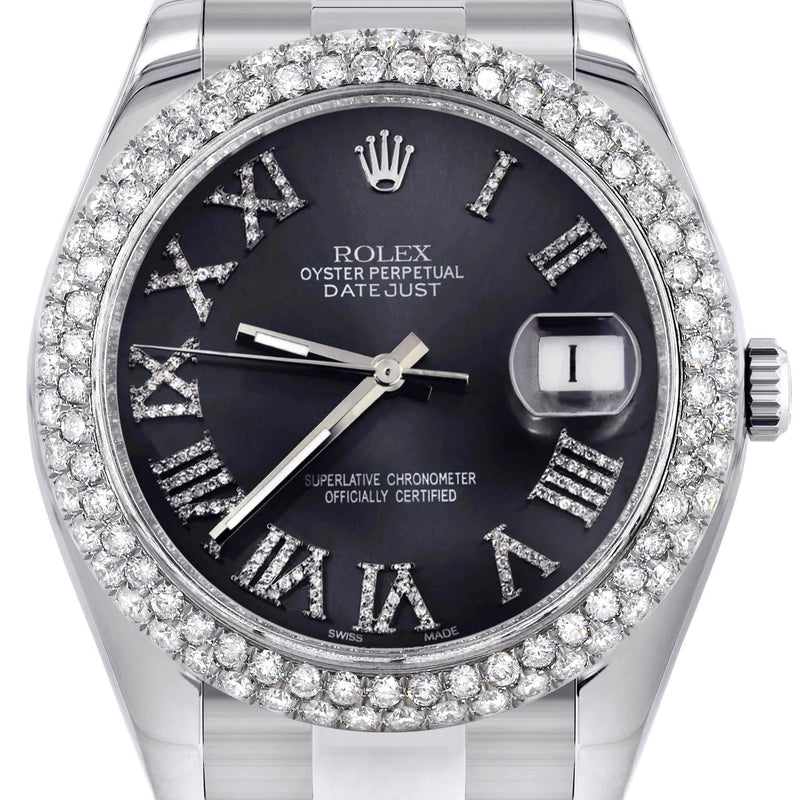 Womens Rolex Datejust II Watch | 41 MM | Dark Gray Roman Numeral Dial | Two Row | Oyster Band