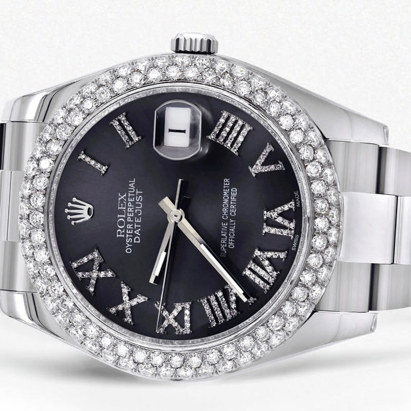 Womens Rolex Datejust II Watch | 41 MM | Dark Gray Roman Numeral Dial | Two Row | Oyster Band