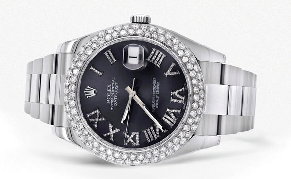 Womens Rolex Datejust II Watch | 41 MM | Dark Gray Roman Numeral Dial | Two Row | Oyster Band