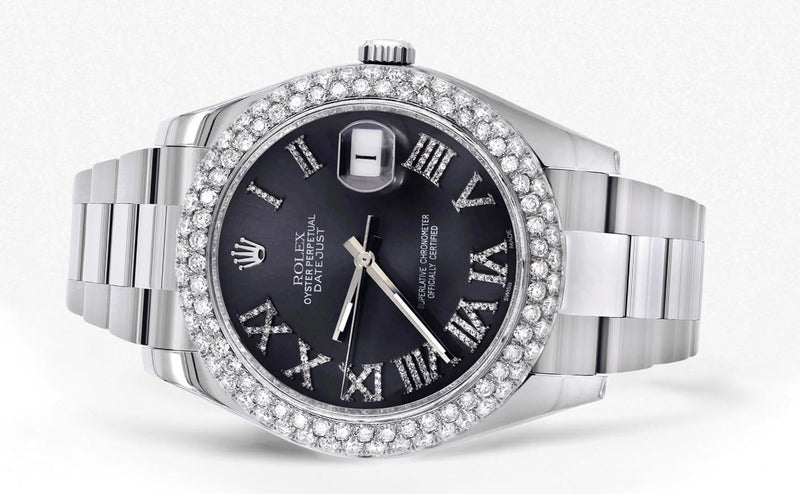 Womens Rolex Datejust II Watch | 41 MM | Dark Gray Roman Numeral Dial | Two Row | Oyster Band
