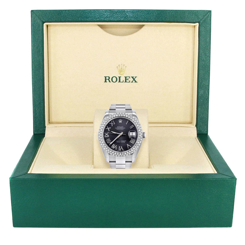 Rolex Datejust II Watch | 41 MM | Dark Gray Roman Numeral Dial | Two Row | Oyster Band