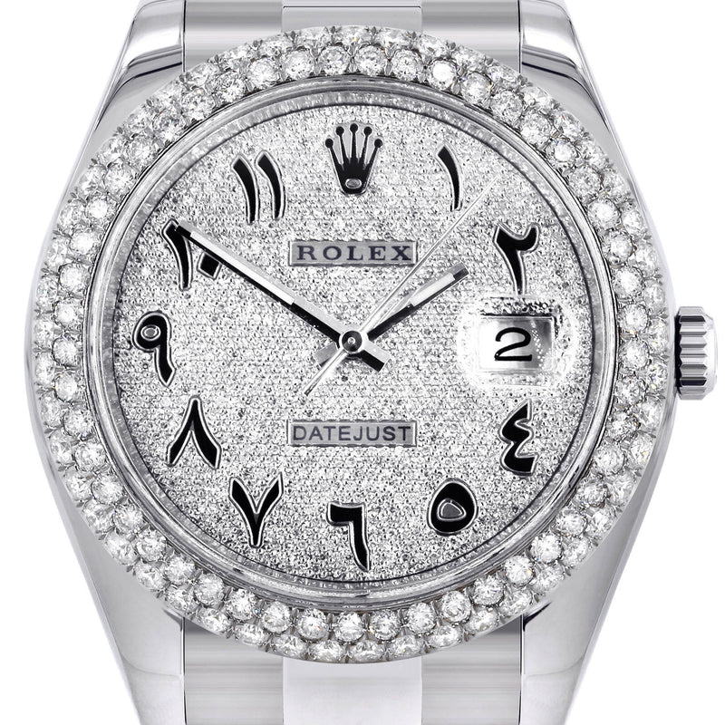 Womens Rolex Datejust II Watch | 41 MM | Diamond Arabic Numeral Dial | Two Row | Oyster Band