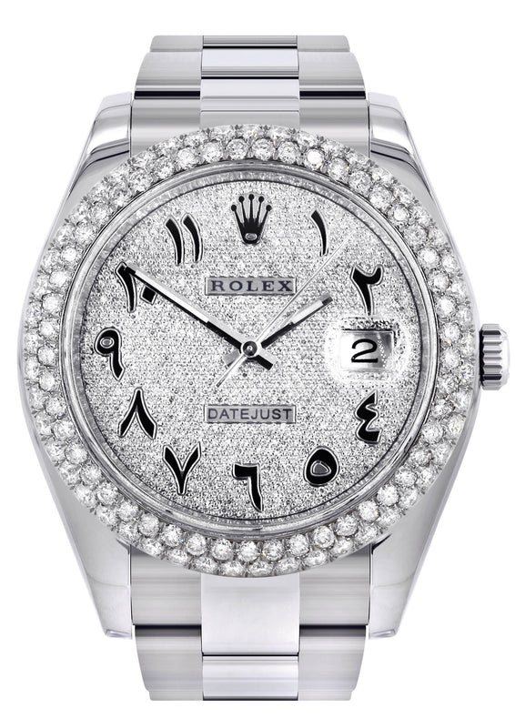 Womens Rolex Datejust II Watch | 41 MM | Diamond Arabic Numeral Dial | Two Row | Oyster Band