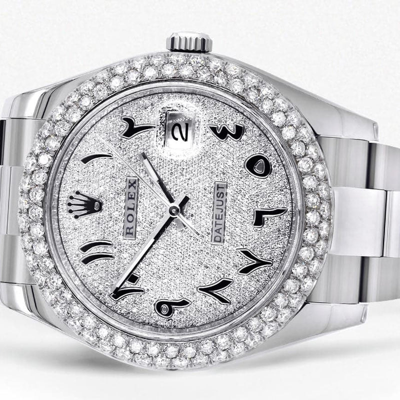 Rolex Datejust II Watch | 41 MM | Diamond Arabic Numeral Dial | Two Row | Oyster Band