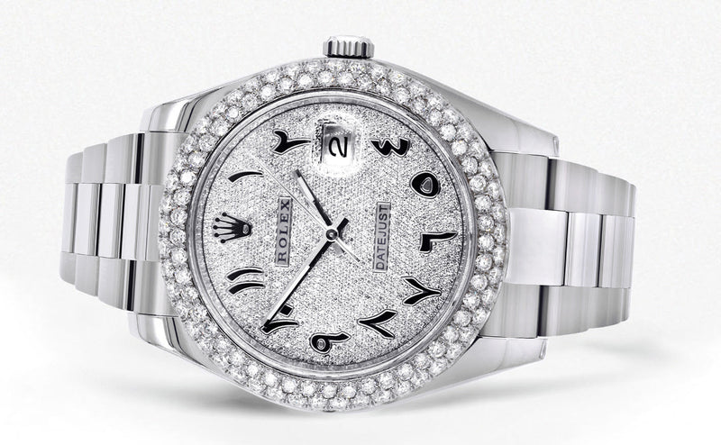 Womens Rolex Datejust II Watch | 41 MM | Diamond Arabic Numeral Dial | Two Row | Oyster Band