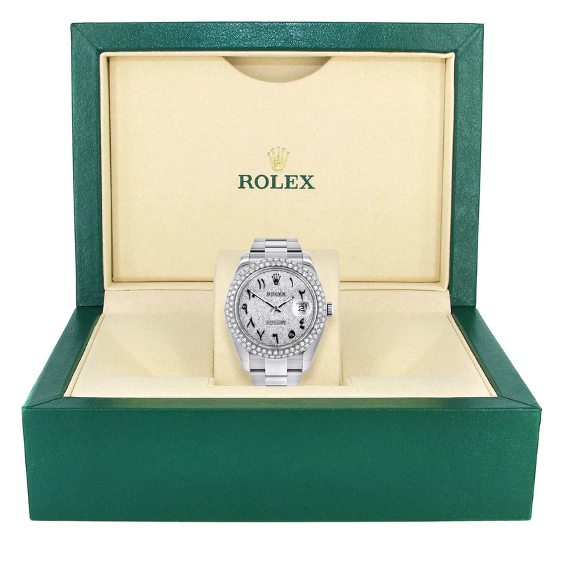 Womens Rolex Datejust II Watch | 41 MM | Diamond Arabic Numeral Dial | Two Row | Oyster Band