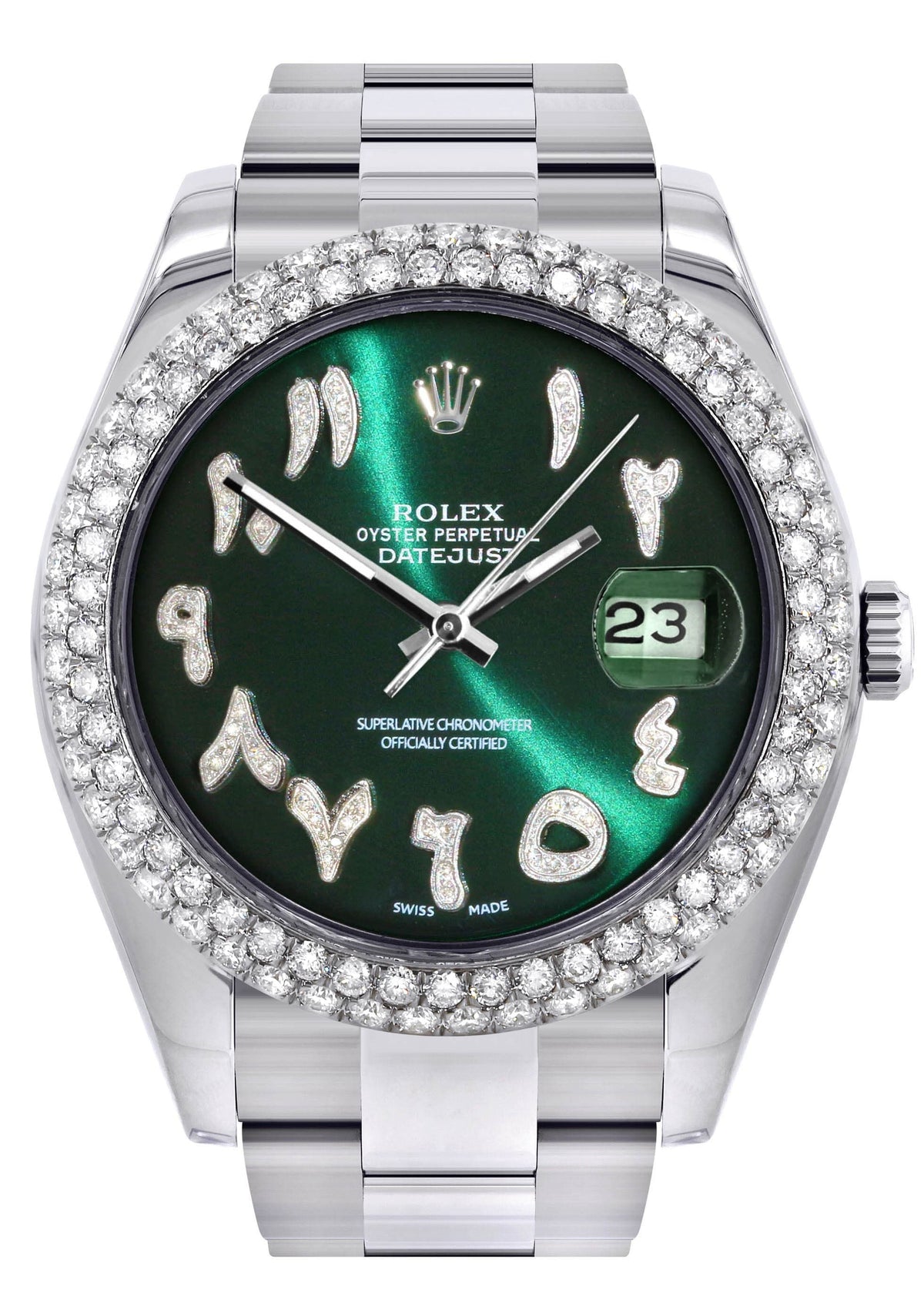 Rolex Datejust II Watch | 41 MM | Green Arabic Numeral Dial | Two Row | Oyster Band