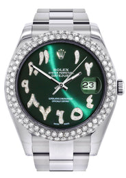Rolex Datejust II Watch | 41 MM | Green Arabic Numeral Dial | Two Row | Oyster Band