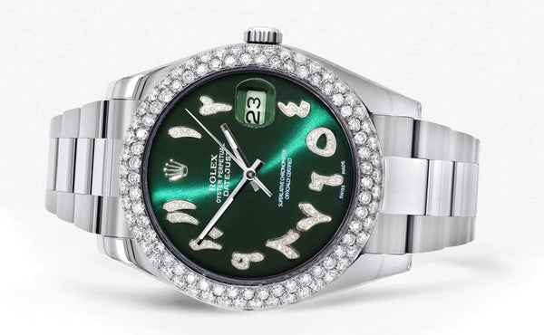 Rolex Datejust II Watch | 41 MM | Green Arabic Numeral Dial | Two Row | Oyster Band