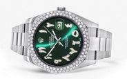 Womens Rolex Datejust II Watch | 41 MM | Green Arabic Numeral Dial | Two Row | Oyster Band
