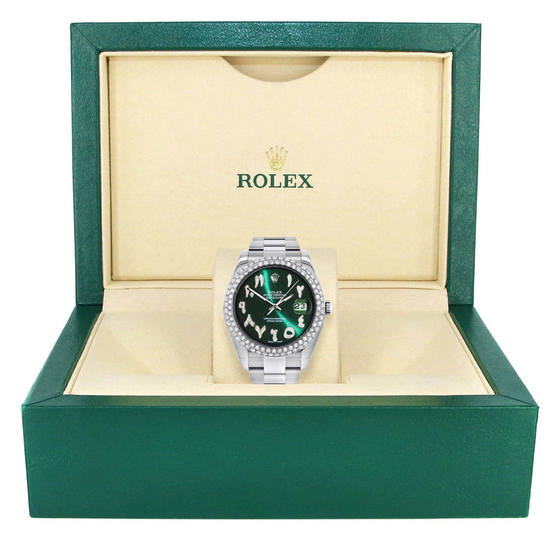 Rolex Datejust II Watch | 41 MM | Green Arabic Numeral Dial | Two Row | Oyster Band