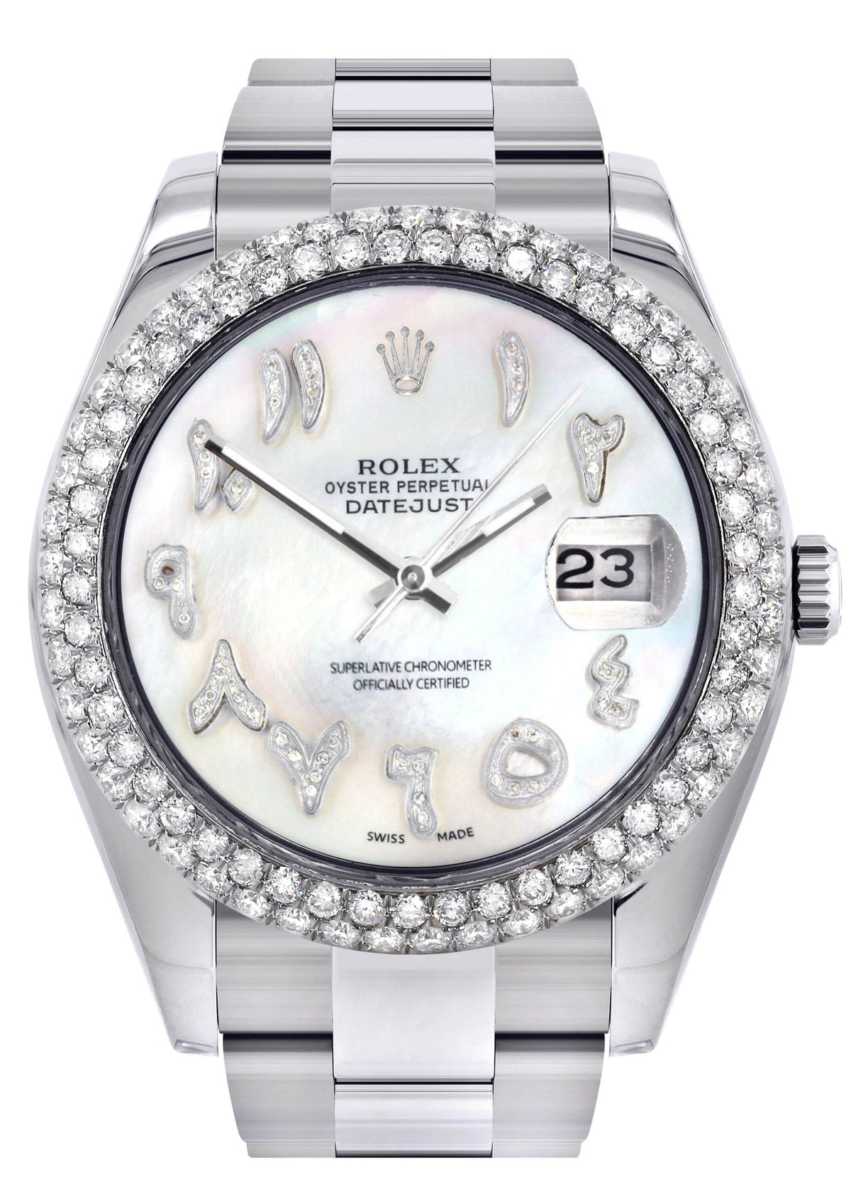 Rolex Datejust II Watch | 41 MM | Mother of Pearl Arabic Numeral Dial | Two Row | Oyster Band