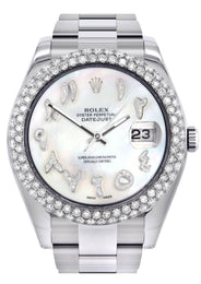 Rolex Datejust II Watch | 41 MM | Mother of Pearl Arabic Numeral Dial | Two Row | Oyster Band