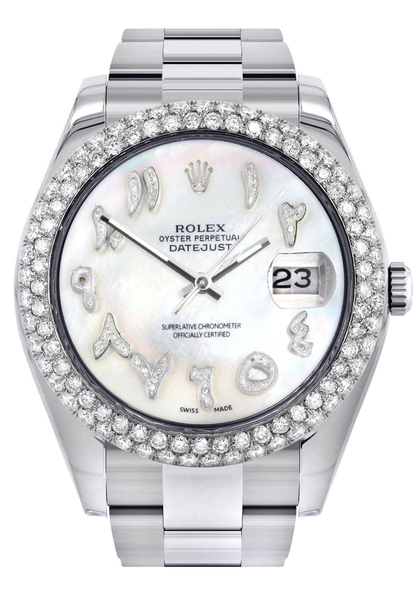 Rolex Datejust II Watch | 41 MM | Mother of Pearl Arabic Numeral Dial | Two Row | Oyster Band