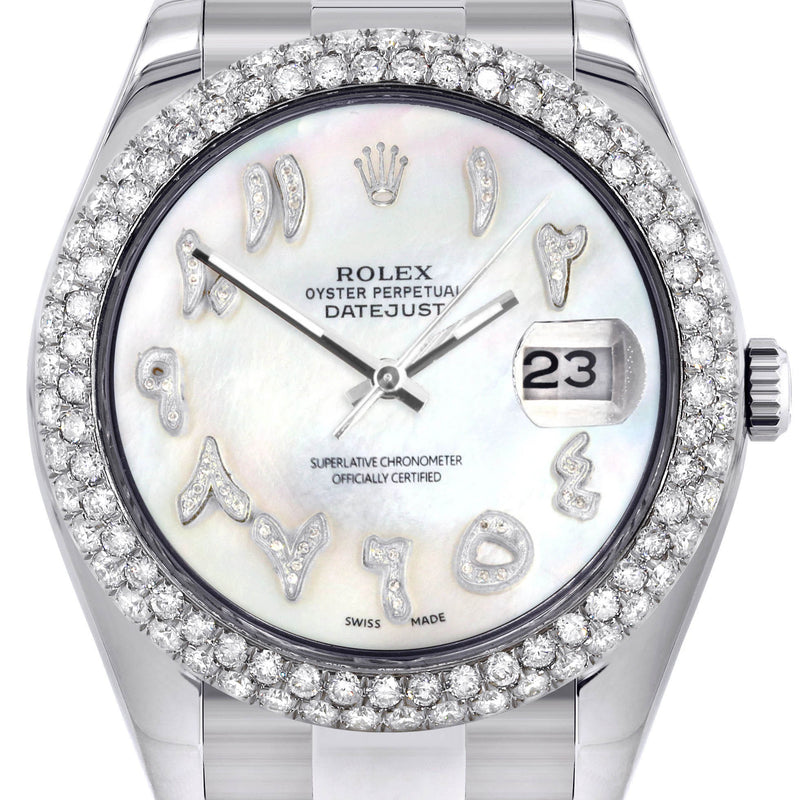 Womens Rolex Datejust II Watch | 41 MM | Mother of Pearl Arabic Numeral Dial | Two Row | Oyster Band