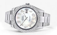 Rolex Datejust II Watch | 41 MM | Mother of Pearl Arabic Numeral Dial | Two Row | Oyster Band