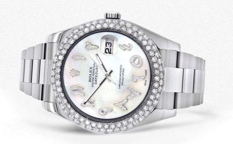 Rolex Datejust II Watch | 41 MM | Mother of Pearl Arabic Numeral Dial | Two Row | Oyster Band