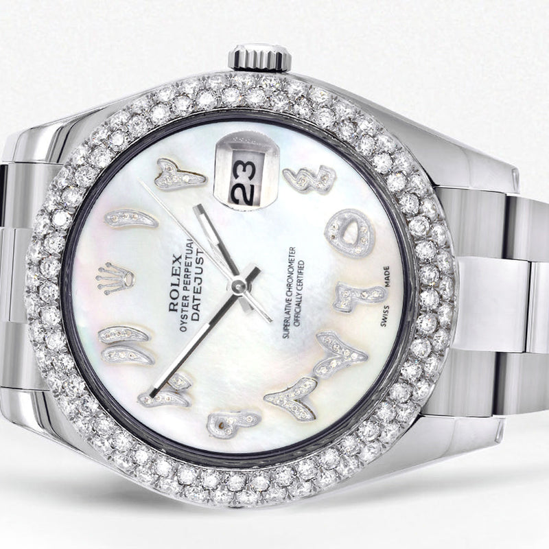Womens Rolex Datejust II Watch | 41 MM | Mother of Pearl Arabic Numeral Dial | Two Row | Oyster Band